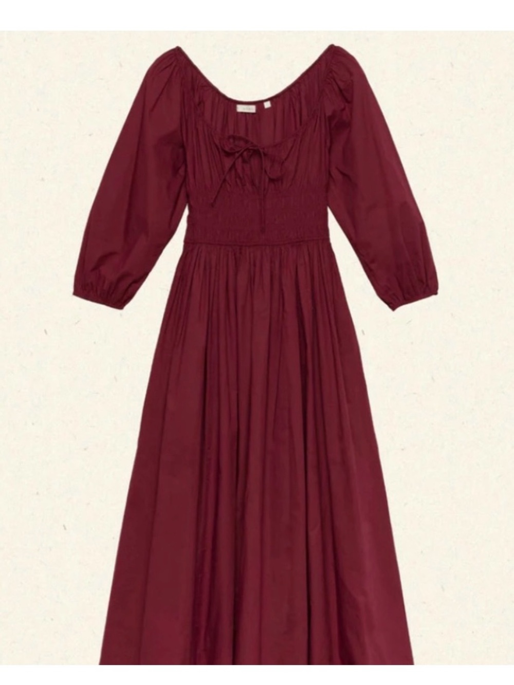 Doen Burgundy Long-Sleeve Maxi Dress